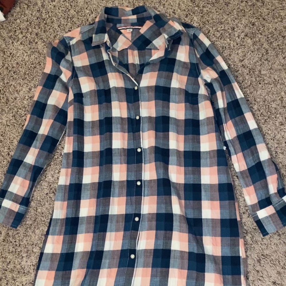 Tommy Hilfiger Plaid button up Tshirt dress